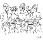 Dibujo para colorear Dibujo De Stripers Estripers Strippers Con Abdominales Para Pintar Y Colorear