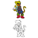 Dibujo para colorear Colorear pantera con bata