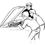 Dibujo para colorear Dibujo De Chicos Mecanicos Arreglando En El Motor De Un Carro Carburado Para Pintar Y Colorear Practica De Mecanica A Un Coche Con Carburador
