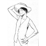 Dibujo para colorear Dibujo De Mujer Delgada Con Chaleco Y Sombrero De Paja Para Pintar Y Colorear