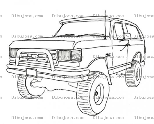 Dibujo para colorear Dibujo De Camioneta Ford Bronco Para Pintar Y Colorear