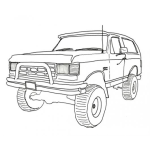 Dibujo para colorear Dibujo De Camioneta Ford Bronco Para Pintar Y Colorear