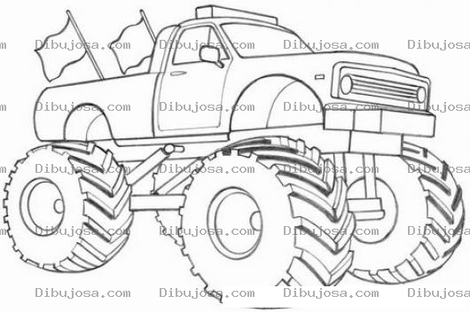 Dibujo para colorear Dibujo De Monster Truck Para Pintar Y Colorear Picup Moustruo