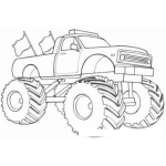 Dibujo para colorear Dibujo De Monster Truck Para Pintar Y Colorear Picup Moustruo
