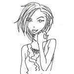 Dibujo para colorear Dibujo De Chica Con Pelo Cortito Para Pintar Y Colorear