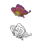 Dibujo para colorear Colorear mariposita con muestra final