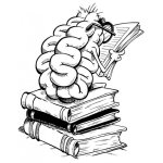 Dibujo para colorear Dibujo De Cerebro Leyendo Un Libro Para Pintar Y Colorear