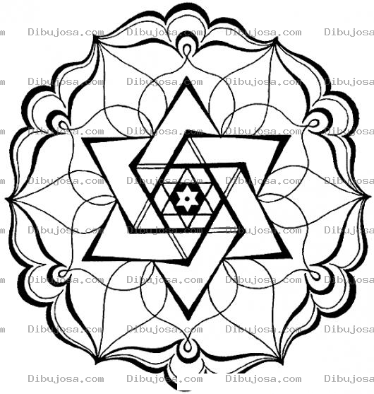 Dibujo para colorear Mandalas Para Colorear Estrella De David De 6 Picos