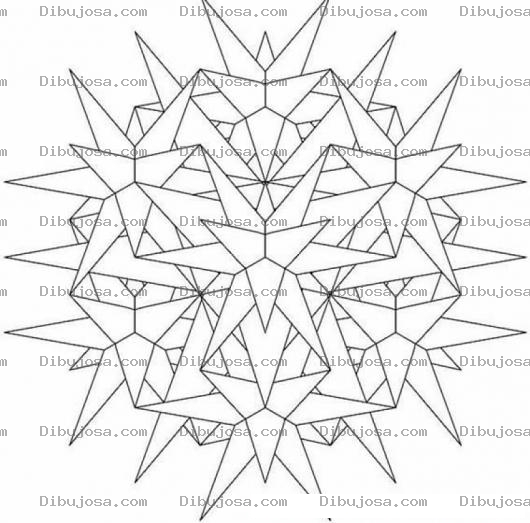 Dibujo para colorear Mandalas Para Colorear De Estrellas 3d