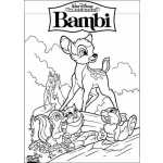 Dibujo para colorear Bambi y los animalitos del bosque