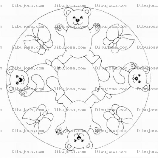 Dibujo para colorear Mandalas Para Colorear De Ositos