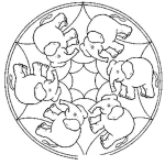 Dibujo para colorear Mandalas Para Colorear Elefantes