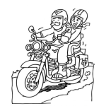 Dibujo para colorear Dibujo De Pareja En Moto Para Pintar Y Colorear