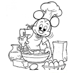 Dibujo para colorear Dibujo De Mickeymouse Batiendo Huevos Para Pintar Y Colorear