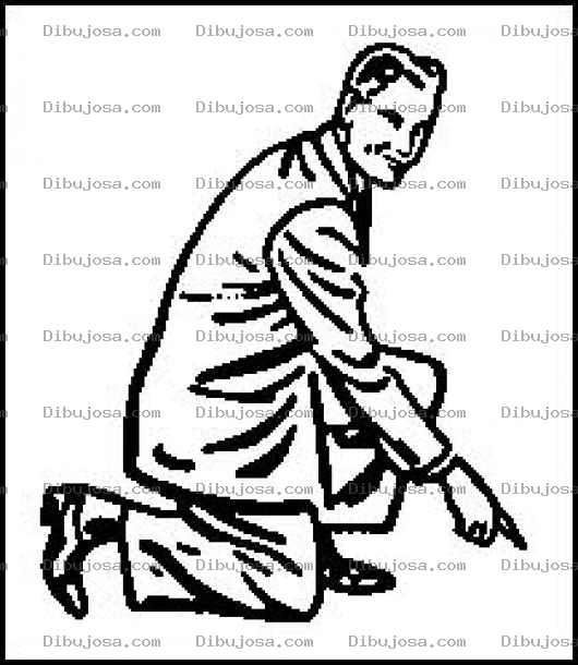 Dibujo para colorear Dibujo De Hombre Apuntando Al Piso Para Pintar Y Colorear