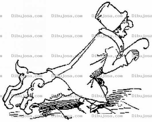 Dibujo para colorear Dibujo De Perros Mordiendo Las Nalgas De Un Viejo Para Pintar Y Colorear