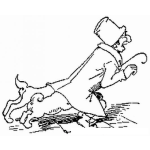 Dibujo para colorear Dibujo De Perros Mordiendo Las Nalgas De Un Viejo Para Pintar Y Colorear