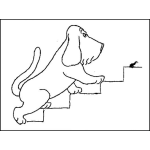 Dibujo para colorear Dibujo De Perro Subiendo Gradas Para Pintar Y Colorear