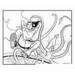 Dibujo para colorear Dibujo De Mujer Peleando Con Un Pulpo Para Pintar Y Colorear