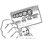 Dibujo para colorear Dibujo De Chica Con Tarjeta Del Club Bi Para Pintar Y Colorear