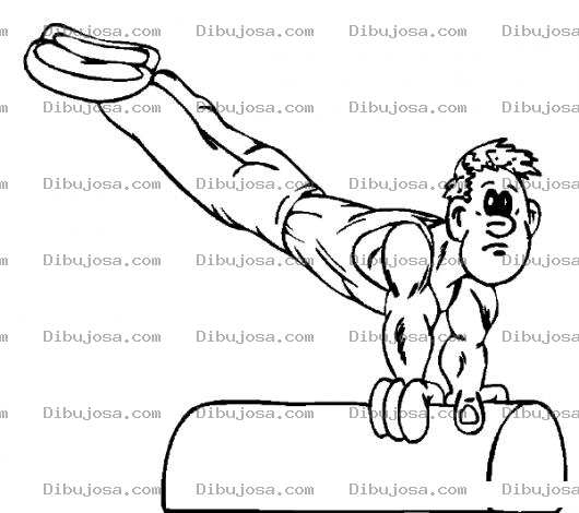 Dibujo para colorear Dibujo De Gimnasta Haciendo Gimnasia En El Potro Para Pintar Y Colorear