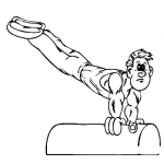 Dibujo para colorear Dibujo De Gimnasta Haciendo Gimnasia En El Potro Para Pintar Y Colorear