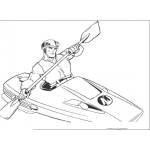 Dibujo para colorear Dibujo De Hombre Remando En Cayak Moderno Para Pintar Y Colorear Canoa Con Chasis De Waverunner