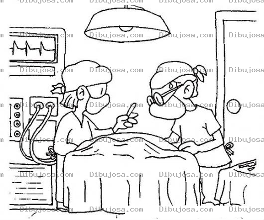 Dibujo para colorear Dibujo De Medicos Cirujanos Operando Para Pintar Y Colorear