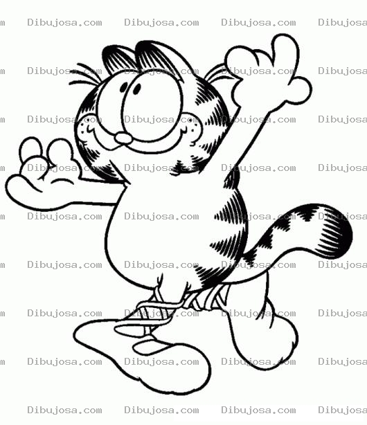 Dibujo para colorear Dibujo De Garfield Bailando Valet Para Pintar Y Colorear
