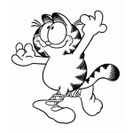 Dibujo para colorear Dibujo De Garfield Bailando Valet Para Pintar Y Colorear