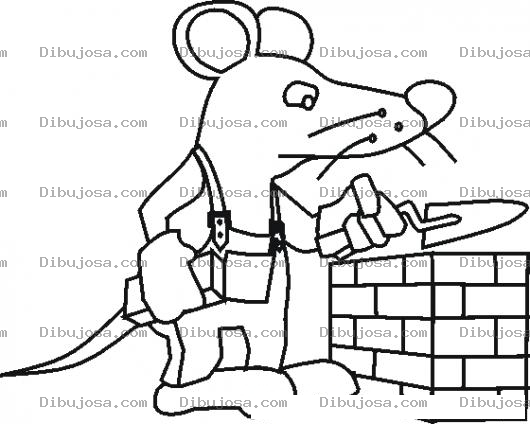 Dibujo para colorear Dibujo De Raton Albanil Para Pintar Y Colorear