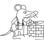 Dibujo para colorear Dibujo De Raton Albanil Para Pintar Y Colorear