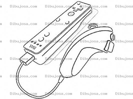 Dibujo para colorear Control De De Wii Con Nunchuck Para Pintar Y Colorear