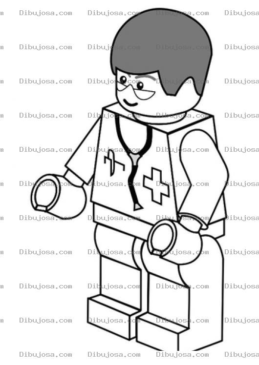 Dibujo para colorear Dibujo De Muneco Medico Doctor De Juguetes De Lego Para Pintar Y Colorear