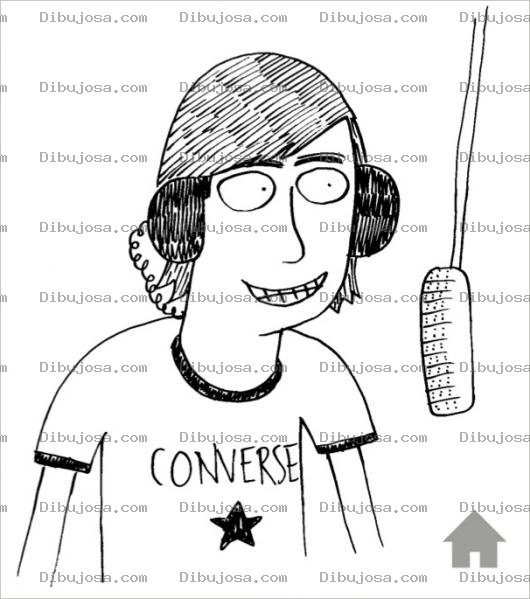 Dibujo para colorear Dibujo De Chico Locutor En Cabina De Radio Para Pintar Y Colorear