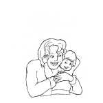 Dibujo para colorear Dbiujo De Hijo Dando Un Abrazo A Mama En El Dia De La Madre Para Pintar Y Colorear