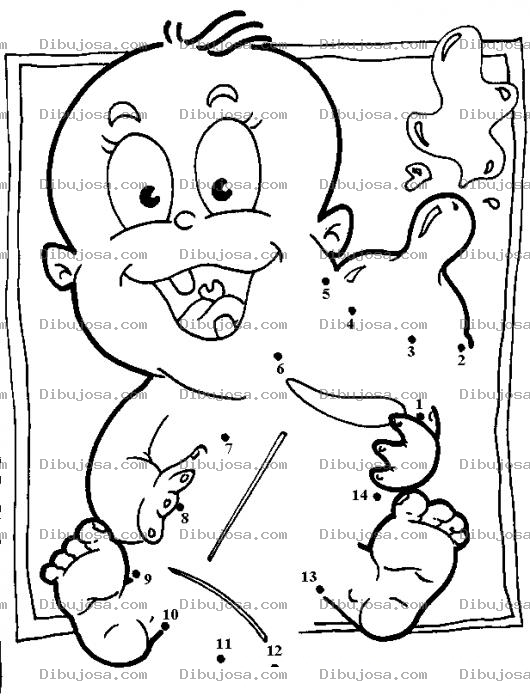Dibujo para colorear Dibujo Para Unir Los Puntos De Un Bebe Con Un Biberon