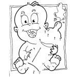 Dibujo para colorear Dibujo Para Unir Los Puntos De Un Bebe Con Un Biberon