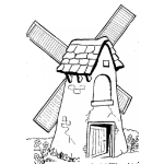 Dibujo para colorear Dibujo De Molino Viejo Para Pintar Y Colorear