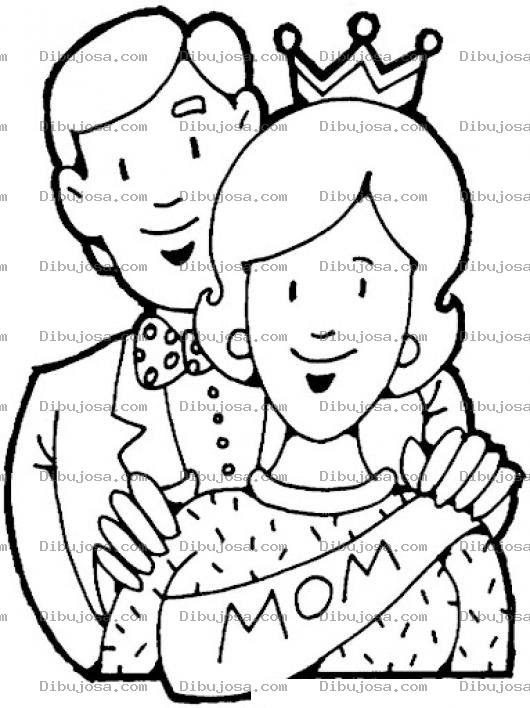 Dibujo para colorear Dibujo De Mama En Su Dia La Reina De La Casa Para Pintar Y Colorear