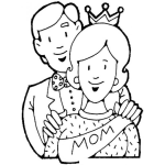 Dibujo para colorear Dibujo De Mama En Su Dia La Reina De La Casa Para Pintar Y Colorear