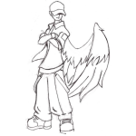 Dibujo para colorear Dibujo De Cholo Con Alas Para Pintar Y Colorear