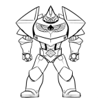 Dibujo para colorear Dibujo De Robot Con Alas De Paracaidista Ara Pintar Y Colorear