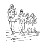 Dibujo para colorear Dibujo De Soldados Caminando Para Pintar Y Colorear