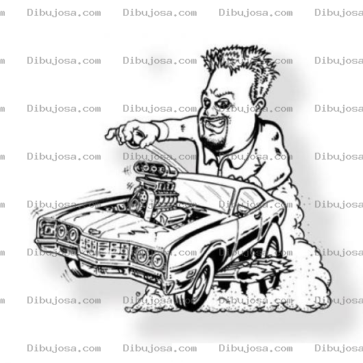 Dibujo para colorear Dibujo De Carro Miniatura De Carreras Con Palanca Externa Para Pintar Y Colorear