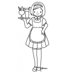 Dibujo para colorear Dibujo De Mesera Bonita Para Pintar Y Colorear