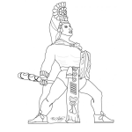 Dibujo para colorear Colorear a Tecun Uman principe quiche de Guatemala