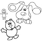 Dibujo para colorear Dibujo Del Perro Blue Y Sus Juguetes Para Pintar Y Colorear