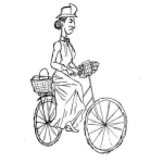 Dibujo para colorear Dibujo De Senora En Bicicleta Para Pintar Y Colorear