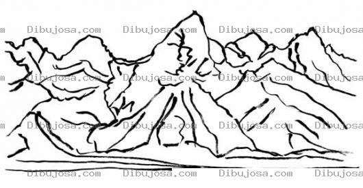 Dibujo para colorear Dibujo De Cerros Y Montanas Para Pintar Y Colorear